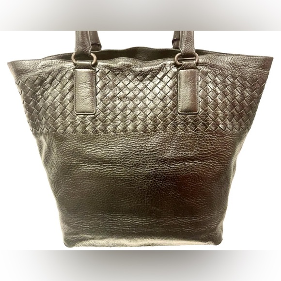 Bottega Veneta Vintage Intrecciato Leather Tote Dark Brown. - Picture 9 of 11